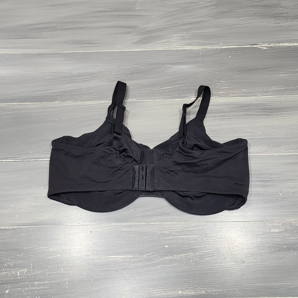 Wacoal Basic Beauty Full Figure Underwire Bra 855213 40G Black Blue Lace Trim